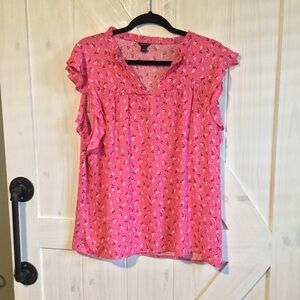 Ann Taylor Pink Floral Blouse